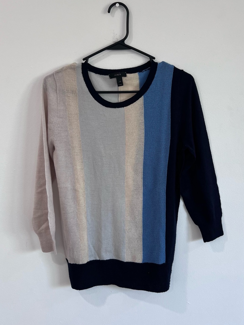 J.Crew 100% Merino Wool Colorblock Stripe Sweater M